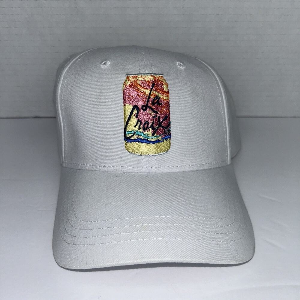 La Croix Sparkling Water Embroidered Hat White Adjustable Strap Cap LaCroix
